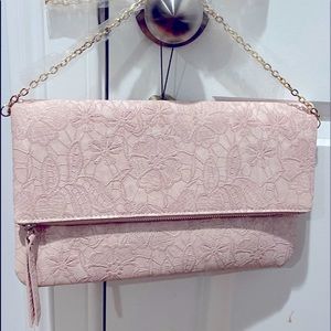 Fashion Clutch/Sling Bag floral pink - New